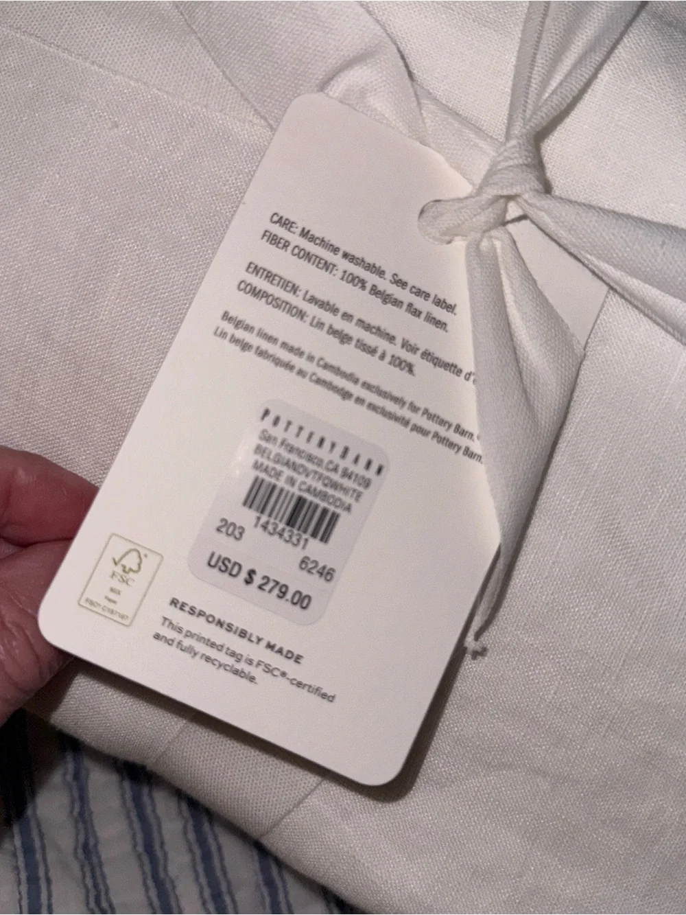 ⭐️Pottery Barn Belgian Flax Linen Full/Queen White Duvet⭐️BEST SELLER
